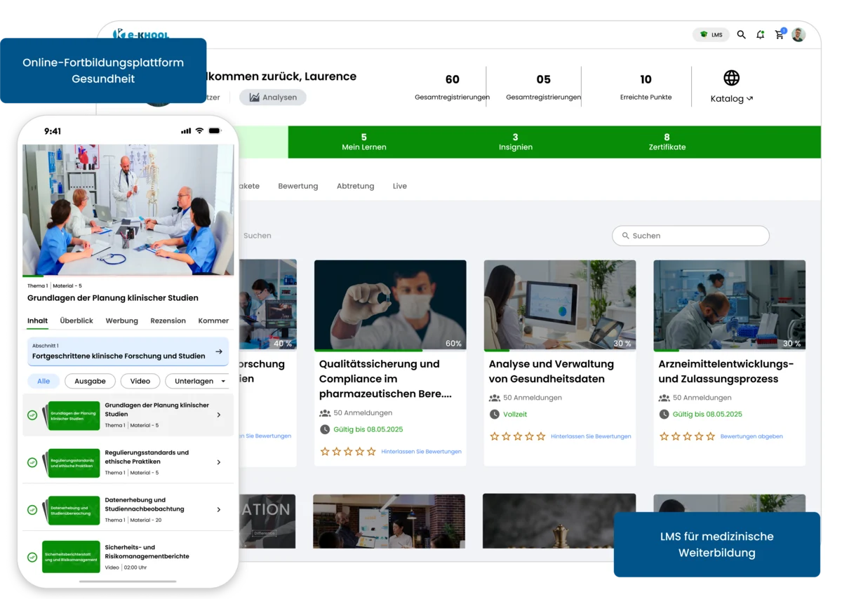 LMS für medizinische Schulungen und Fachfortbildung