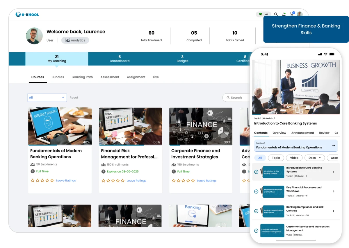 Organization LMS for finance and banking Secure LMS platforms for banking and financial workforce training