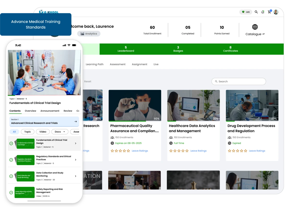 Organization LMS for healthcare and pharmaceuticals LMS for clinical training and healthcare workforce development