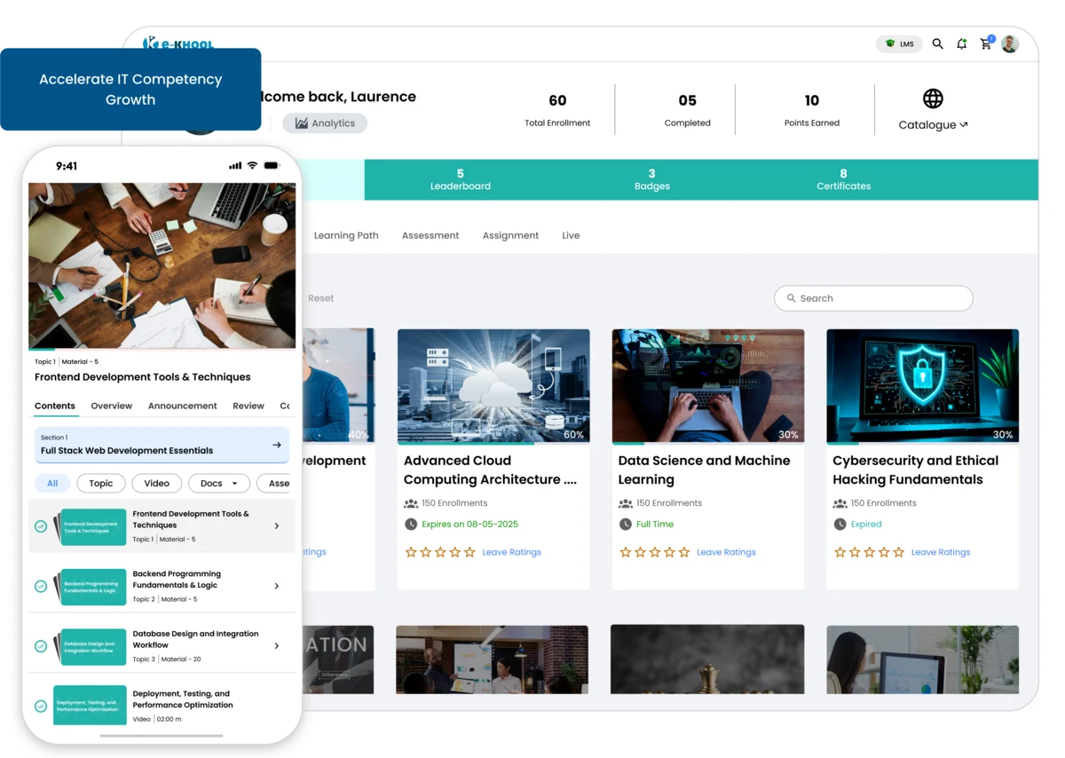 Organization LMS for technology and IT LMS platforms for IT skills development and technology training