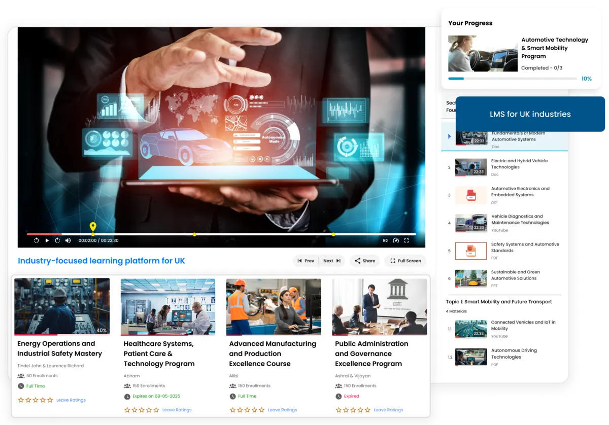 Industry-focused learning platform for UK