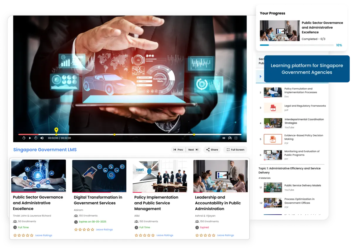 Learning platform for Singapore Government Agencies