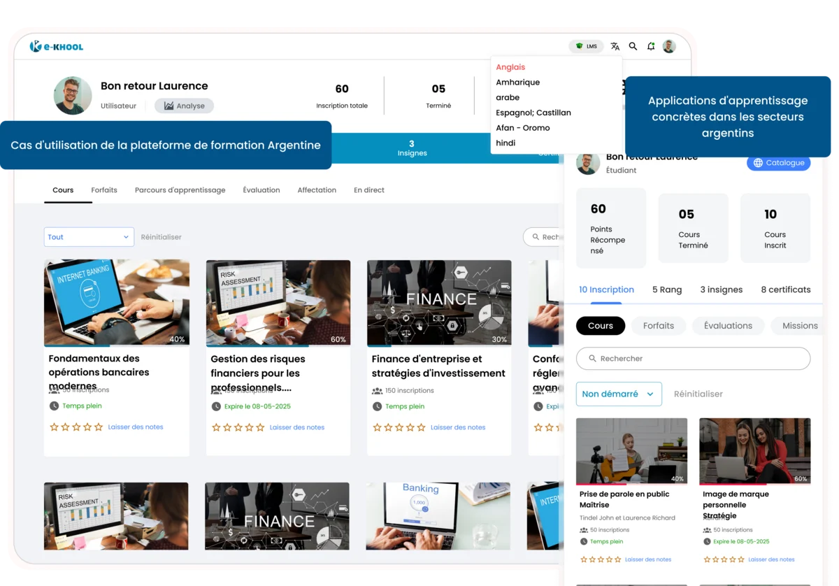 Plataforma LMS con soporte español Argentina
