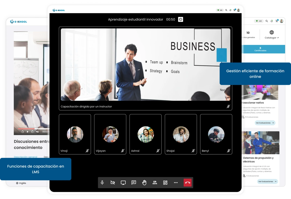 Gestión eficiente de formación online con automatización, roles y reportes