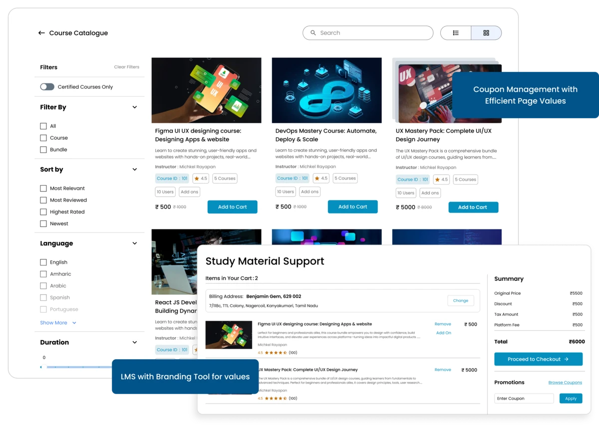 LMS offering branding tools to deliver core values