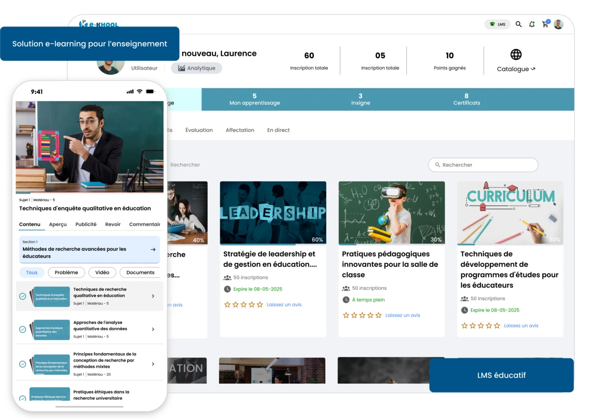 solution e-learning pour écoles, cours, devoirs et classes virtuelles