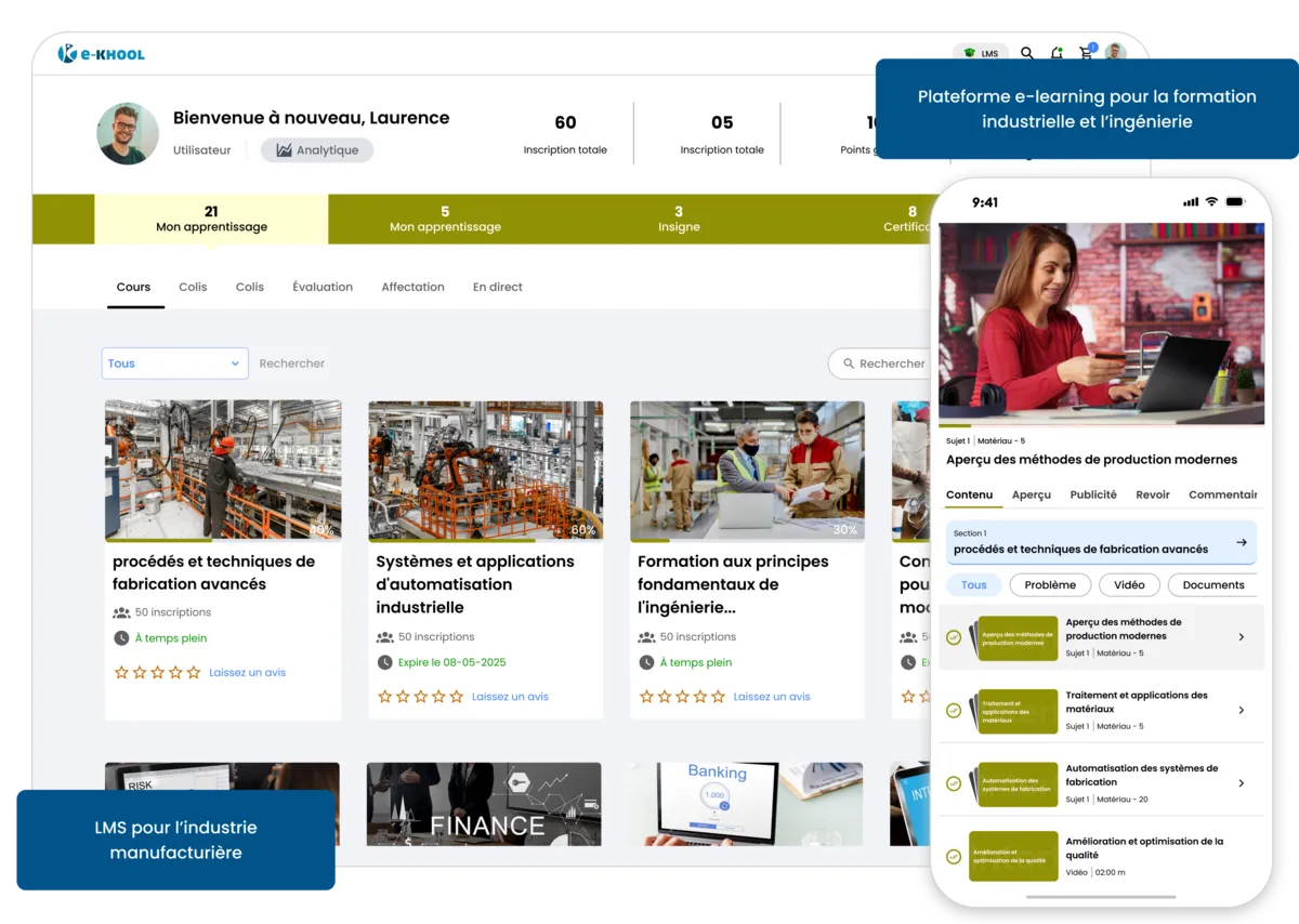 LMS industrie pour formation technique, sécurité, process et ingénierie