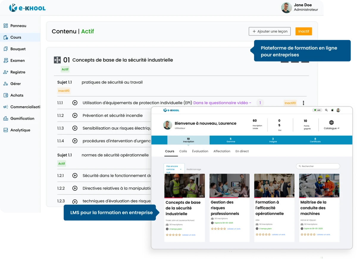 LMS entreprise : plateforme e-learning pour former, évaluer et piloter les compétences