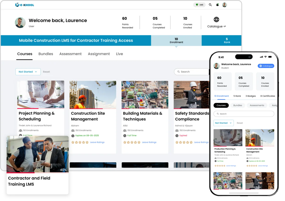 Contractors access training anywhere via mobile Construction Learning Solutions