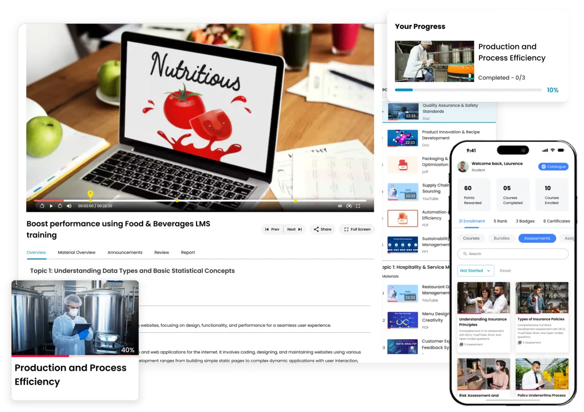 Improve production efficiency and process knowledge in F&B industry through LMS learning