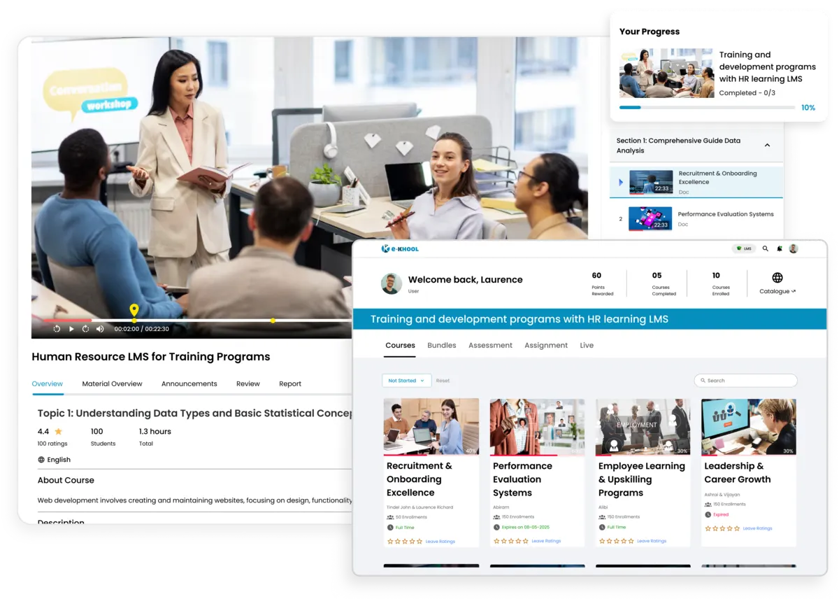 Organize training and development programs with human resource LMS