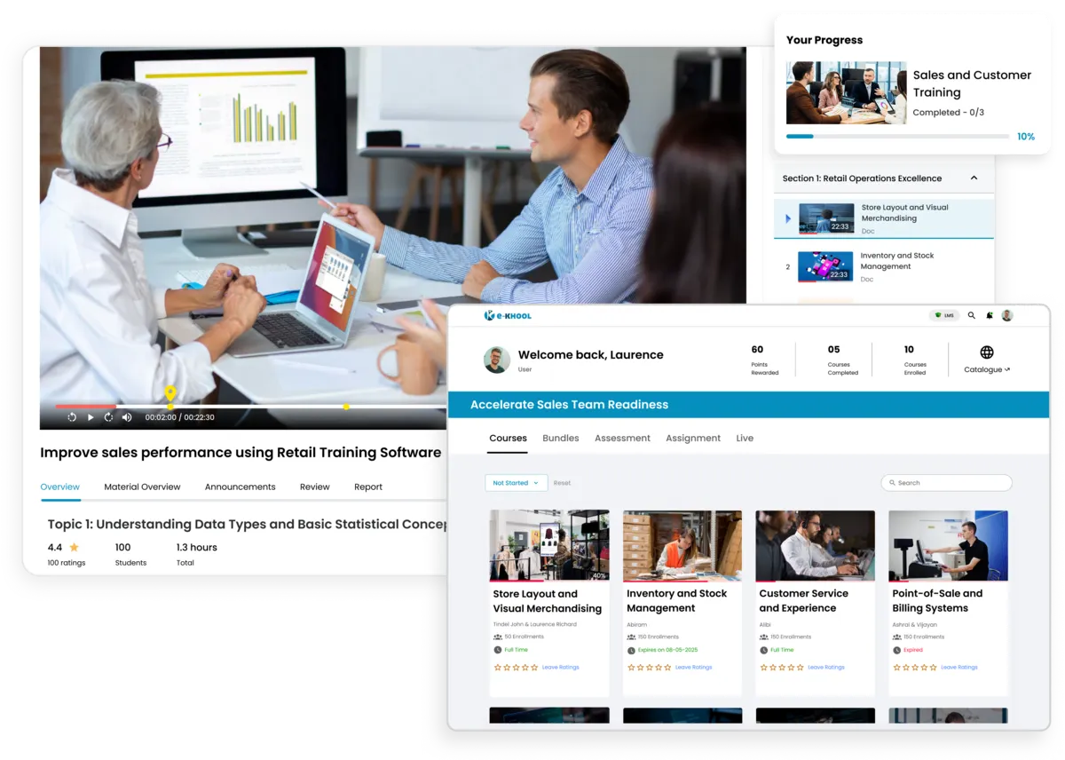 Enhance the sales and customer experience training with e-KHOOL LMS 
