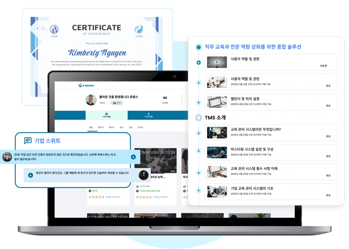 직무 교육과 직원 역량 개발을 위한 종합 기업 교육 플랫폼
