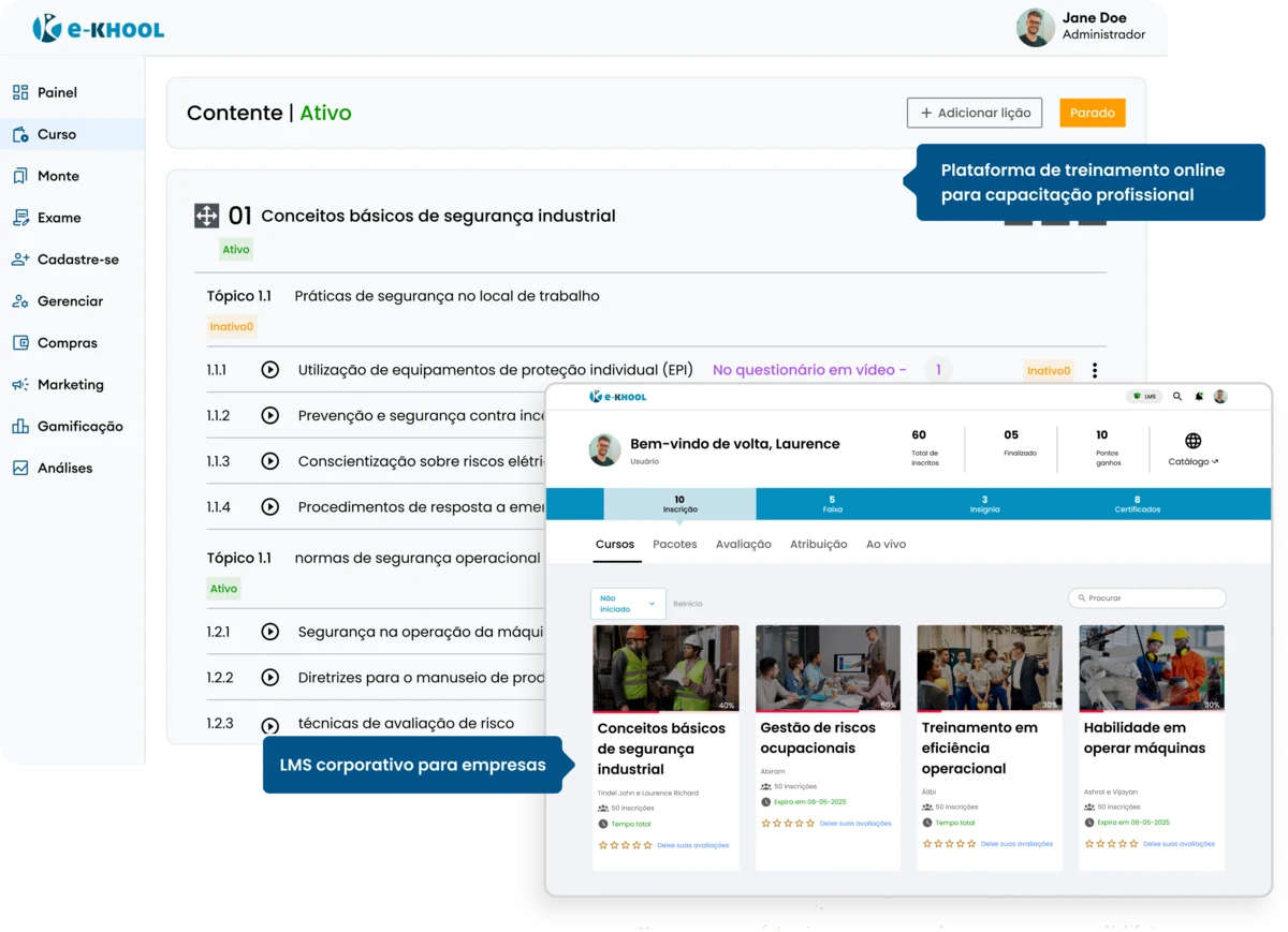 Solução LMS para desenvolvimento, desempenho e crescimento empresarial