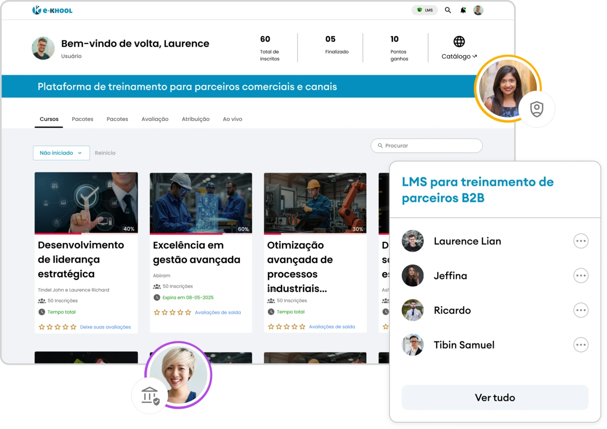 LMS para formação, certificação e engajamento de parceiros