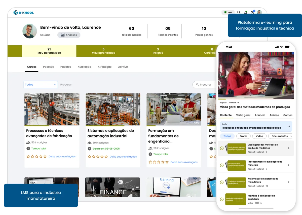 Solução industrial LMS para a indústria manufatureira