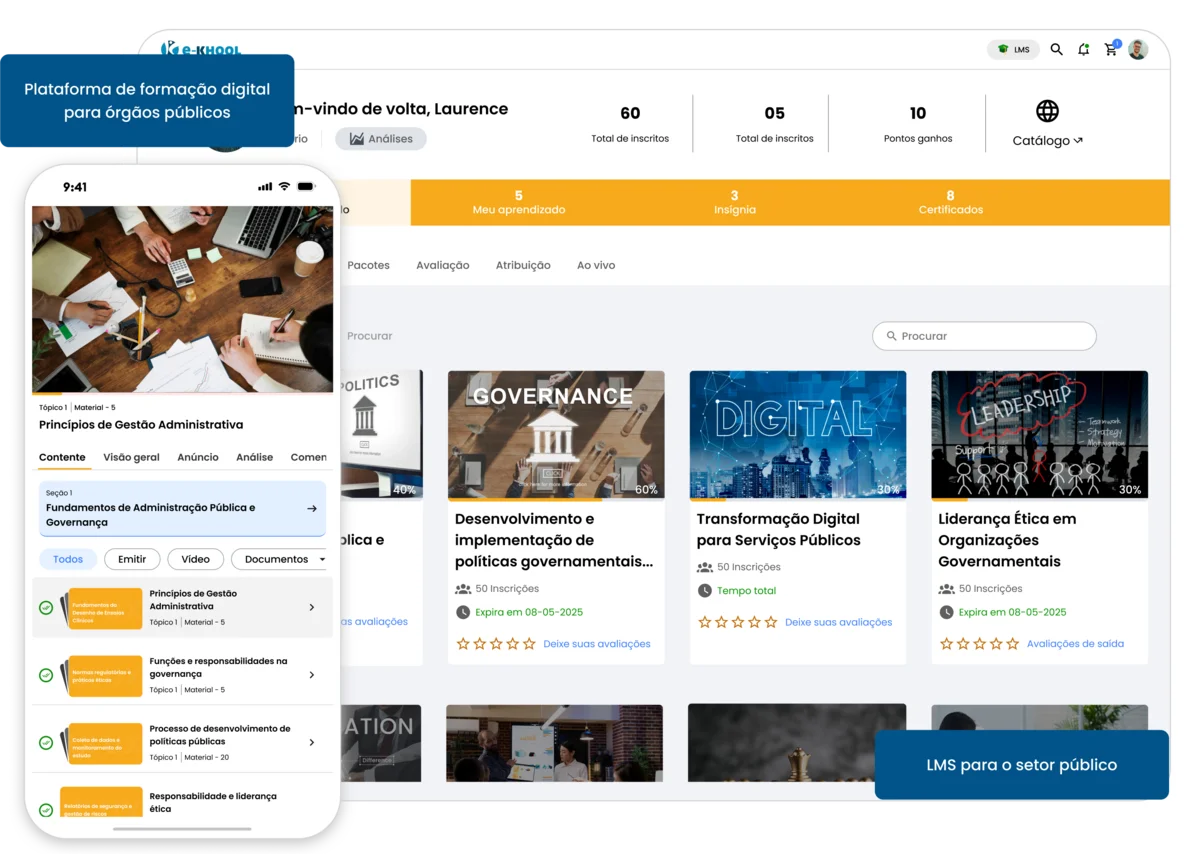 Plataforma governamental LMS para o setor público