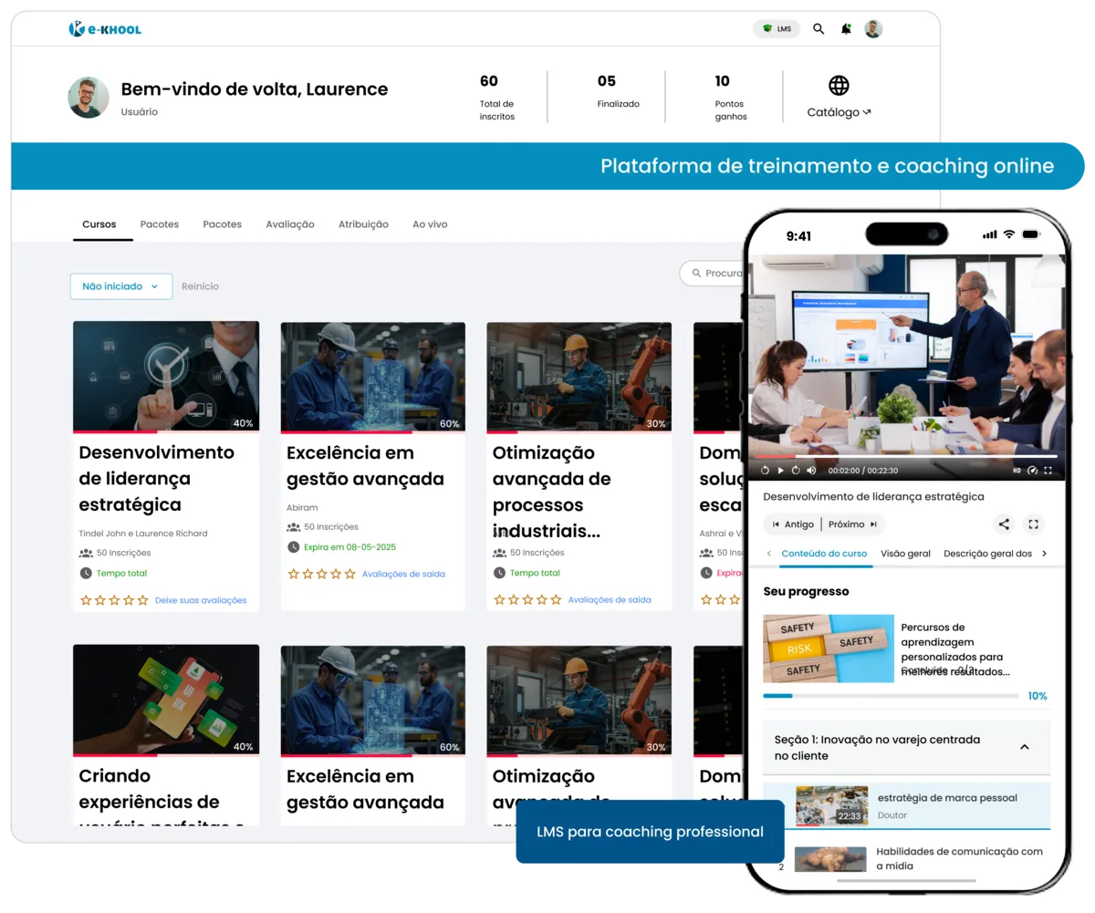 LMS ideal para coaches e treinadores profissionais que desejam escalar programas de aprendizagem