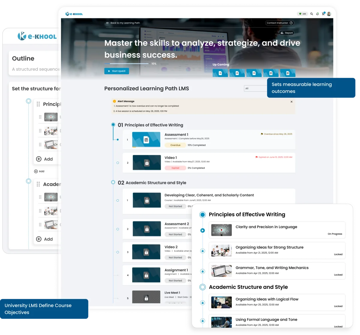 Specify purpose of the university online degree program