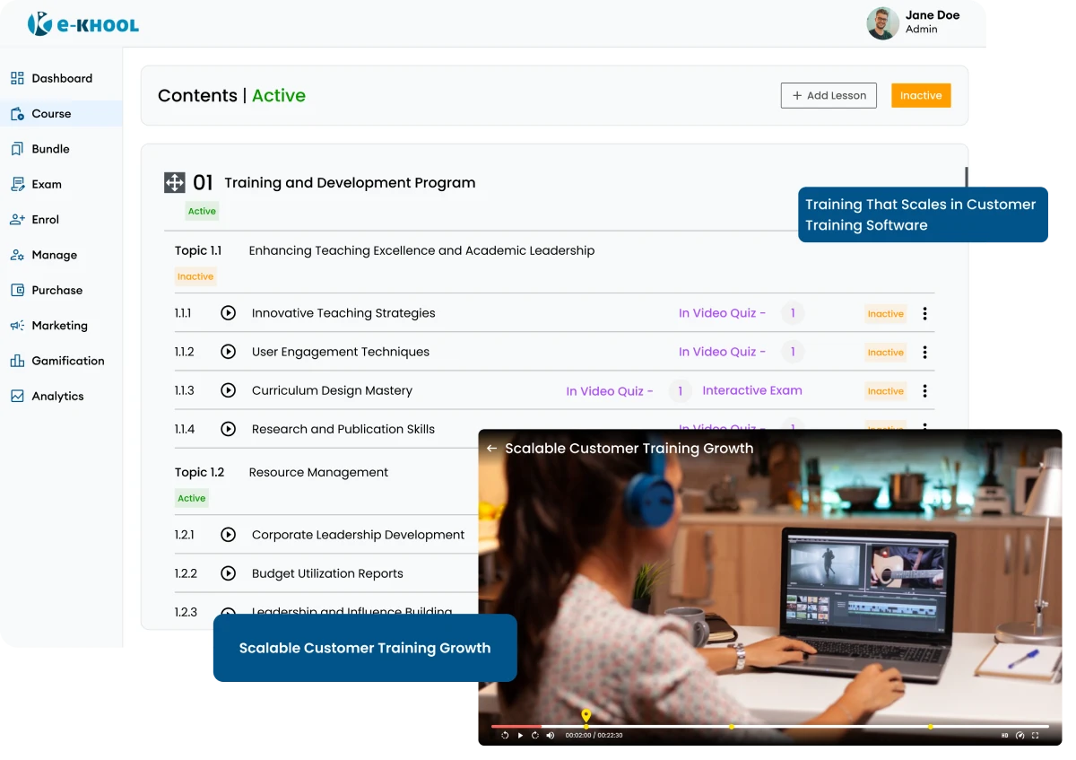 Customer Journeys in Customer Training Platform