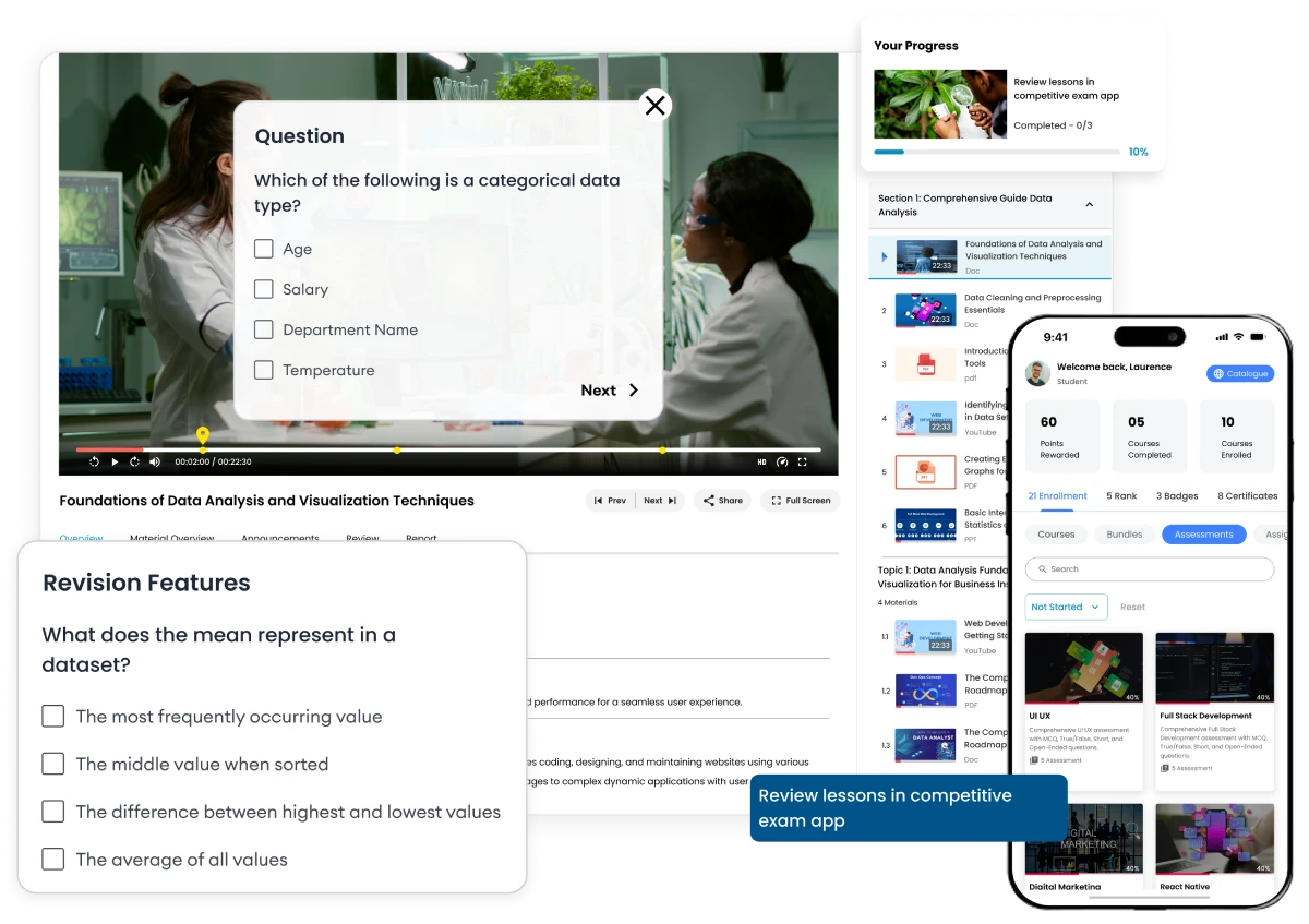 Revistion feature in competitive Exam app